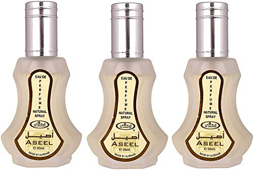 Set de 3 Almizcle Musk ASEEL Al Rehab 35ml Perfumes de Mujer Perfumes Hombre Attar Perfume Alcohol Desnaturalizado, NOTAS: Oud, Rosa, Picante, Especiado, Verde y Amaderado