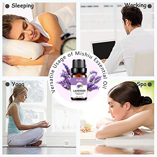 Set de Aceites Esenciales, 6 mejores aceites 100% Natural Puro, Lavanda, Naranja Dulce, Árbol de Té, Eucalipto, Menta, Romero