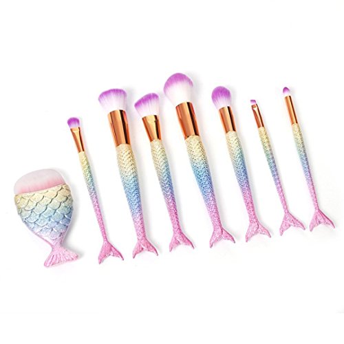 Set de Brochas de Maquillaje Profesional Cepillos de Maquillaje para las Facial y Cejas y Labios por ESAILQ B (A)