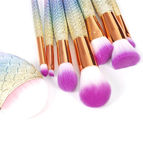 Set de Brochas de Maquillaje Profesional Cepillos de Maquillaje para las Facial y Cejas y Labios por ESAILQ B (A)