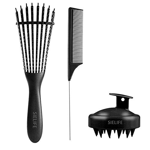 Set de Peine para Champú/Cepillo de Ducha, Cepillo Desenredante Peine de Cepillos para el Cabello Masajeador del cuero Cabelludo Cuidado del Cuero Cabelludo