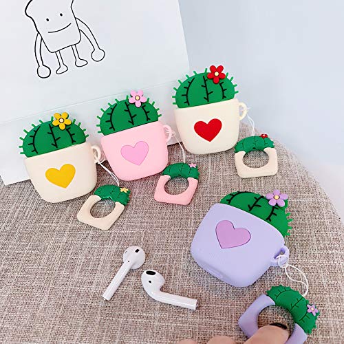 SevenPanda para Airpods 1 y 2 Estuche, Funda de Airpod de Silicona Suave de Dibujos Animados Divertidos 3D Lindos, Kawaii Fun Cool Catalyst Keychain Design Skin, Estuches de mosquetón Funda