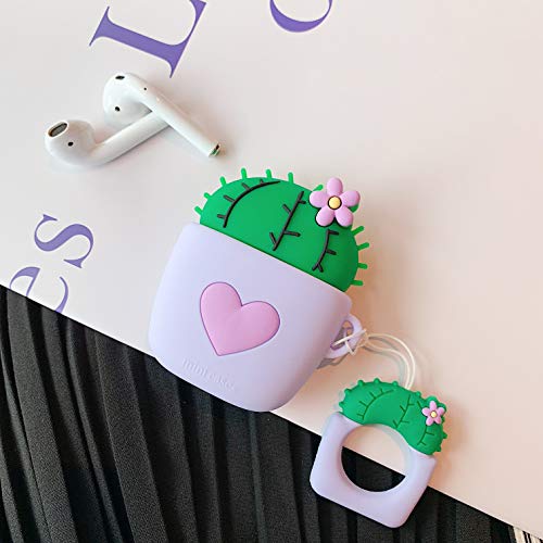 SevenPanda para Airpods 1 y 2 Estuche, Funda de Airpod de Silicona Suave de Dibujos Animados Divertidos 3D Lindos, Kawaii Fun Cool Catalyst Keychain Design Skin, Estuches de mosquetón Funda