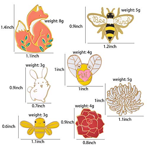 SFFSMD Conejo Elf Colección Bosque Esmalte Pernos de Dibujos Animados Animales broches Abeja Regalo Pin Pin de la Solapa Personalizado for Niños Niña (Color : Blanco)