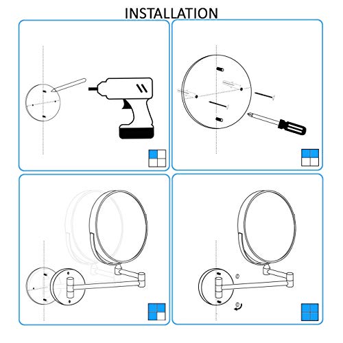 SGSG Espejo de Maquillaje Montado en la Pared Aumento 10X - Espejo de Maquillaje de Aumento de Doble Cara para baño, extensión de 8 Pulgadas para Maquillaje de Afeitar, Bronce frotado con Aceite