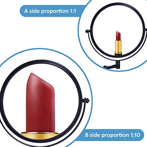 SGSG Espejo de Maquillaje Montado en la Pared Aumento 10X - Espejo de Maquillaje de Aumento de Doble Cara para baño, extensión de 8 Pulgadas para Maquillaje de Afeitar, Bronce frotado con Aceite