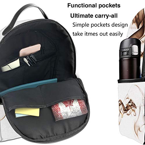 SGSKJ Mochila Tipo Casual Mochila Escolares Mochilas Escolar Estilo Impermeable para Viaje de Ordenador Portátil para Hombre Mujer Fragancia de Humo de Tabaco de Incienso