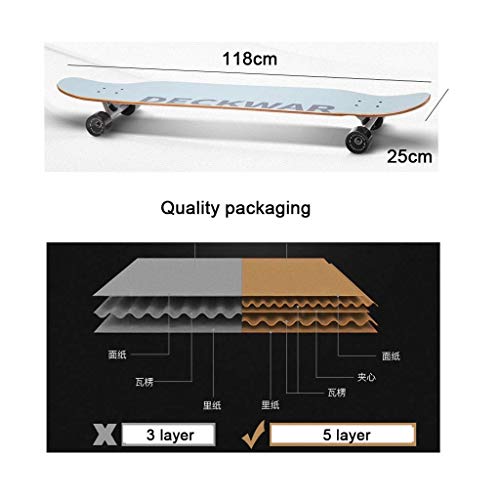 SHATONG Adolescentes Moda Longboard monopatín for Adultos Principiantes Junta Danza Carretera Cepillo Profesional por Carretera en Forma de U Arce Double Deck Alice Largo Vespa (Color : C)