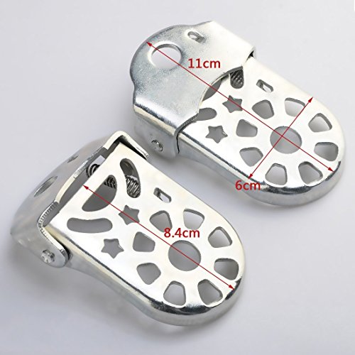 Shayson Pedal Trasero de Bicicleta,Cojín del Pedal del Asiento Trasero de la Bicicleta Accesorios del Asiento Trasero de la Bicicleta para Amigo Hombre Mujer y niños (Plata)