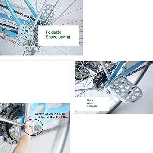 Shayson Pedal Trasero de Bicicleta,Cojín del Pedal del Asiento Trasero de la Bicicleta Accesorios del Asiento Trasero de la Bicicleta para Amigo Hombre Mujer y niños (Plata)