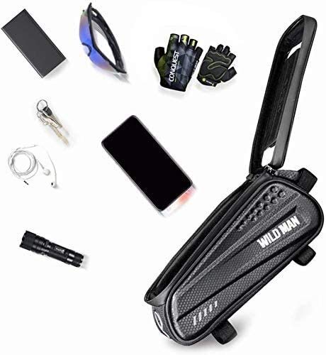 Shell duro del soporte for bicicleta de bolso del teléfono, marco frontal de la bicicleta bolsa de manillar pantalla táctil a prueba de agua de gran capacidad haz bolsa de Ciclismo Top tubo de almacen