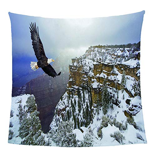SHHSGZ Halcón Volando en el Cielo Manta Cobijas de Invierno Grandes Infantil Mantas Suave de Franela Mantas para Cama Bedding- Mantas de Sofá Oficina Casa Viaje Mantas de Lana-S