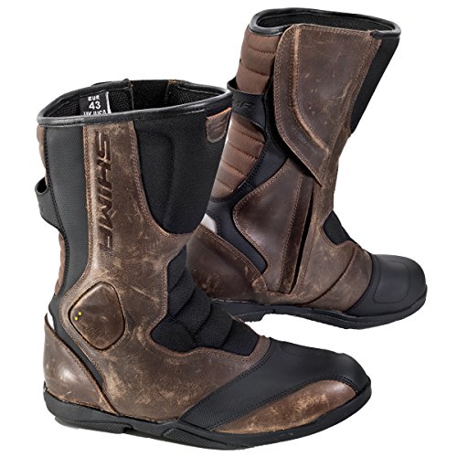 Shima Strada Vintage Hombre Retro Road Sport Botas de Piel Moto Botas (41 – 46), Color marrón