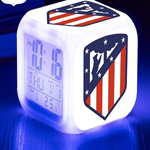 shiyueNB Toy Royal Club 7 Reloj Digital con Flash de Color LED Reloj Despertador La Liga Relojes de fútbol/Soccer Orden