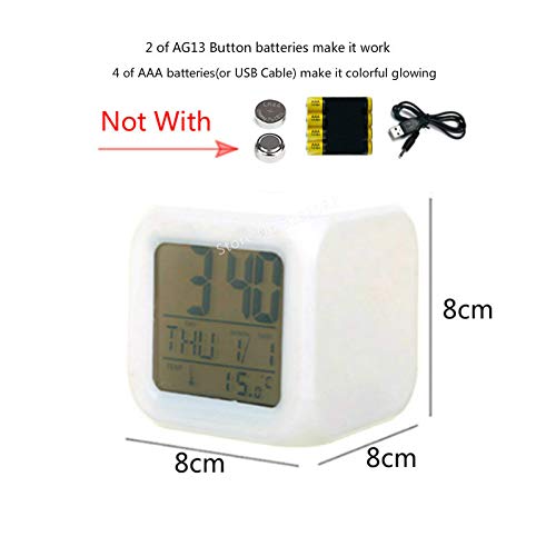 shiyueNB Toy Royal Club 7 Reloj Digital con Flash de Color LED Reloj Despertador La Liga Relojes de fútbol/Soccer Orden