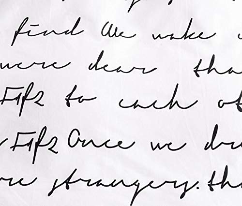 SHJIA Estampado de Letras Juegos de Fundas nórdicas Juegos de Cama King, Juego de sábanas y cobertores Juego de Cama Dormitorio Ropa de Cama Ropa de Cama Gris Blanco 200x230cm