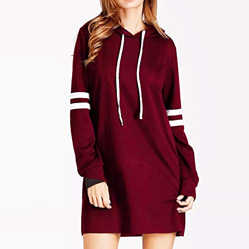 SHOBDW Liquidación Venta Moda Mujer Sexy Nueva Otoño Invierno Sudadera con Capucha Larga Sudadera Jersey Pullover Manga Larga Vestido(Rojo,XL)