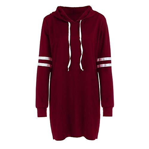 SHOBDW Liquidación Venta Moda Mujer Sexy Nueva Otoño Invierno Sudadera con Capucha Larga Sudadera Jersey Pullover Manga Larga Vestido(Rojo,XL)