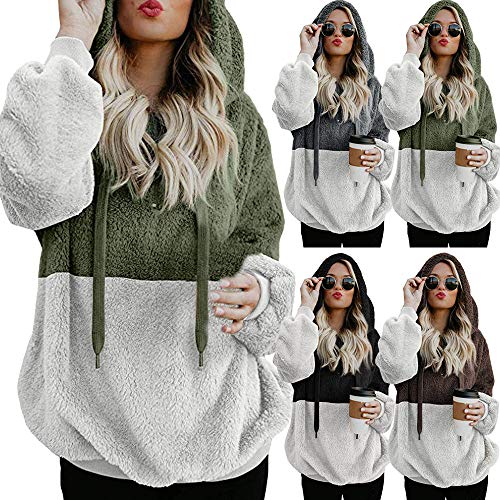 SHOBDW Liquidación Venta Mujer Sudadera con Capucha Suelta Tallas Grandes Jersey de Mujer Jersey otoño Invierno Manga Larga Remata Abrigo cálido (S, S-Gris)