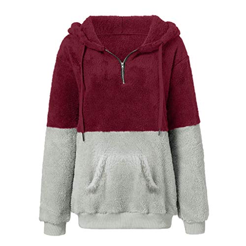 SHOBDW Liquidación Venta Mujer Sudadera con Capucha Suelta Tallas Grandes Jersey de Mujer Jersey otoño Invierno Manga Larga Remata Abrigo cálido (Small, R-Negro)