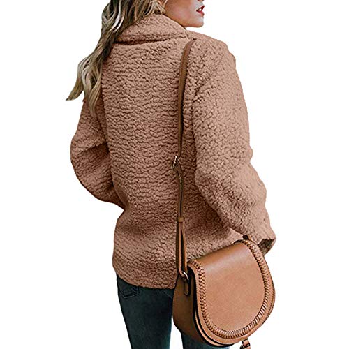 SHOBDW Mujer Chaqueta para Mujer de Moda Sólida Chaqueta Casual Otoño Invierno Tops de Manga Larga Parka cálida Outwear Abrigo para Mujer Turn Down Collar Overcoat Ladies Outercoat