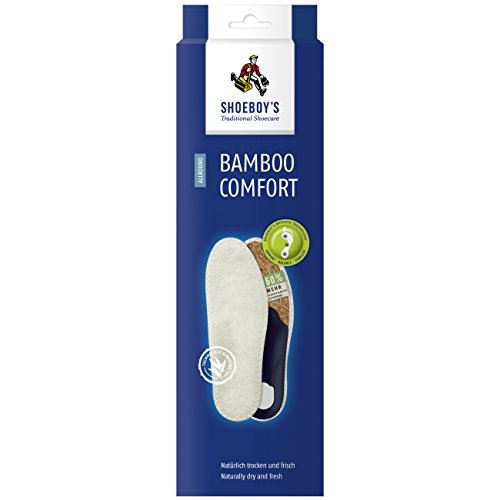 SHOEBOY'S BAMBOO COMFORT - plantilla de rizo de bambú y fibra de coco - para pies secos y frescos - tamaño 6.5 a 7