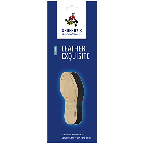 SHOEBOY'S LEATHER EXQUISITE - Plantilla de piel de forma más ancha con espuma de látex de carbono activo - talla 6