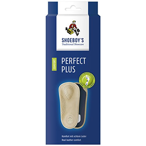 SHOEBOY'S PERFECTO PLUS - Plantilla de piel ligera para mujer, reduce el dolor de pies y el olor - tamaño 4.5