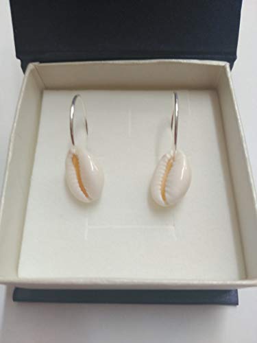 Sicuore Pendientes Aro con Concha Marina Para Mujer - Plata De Ley 925 Incluye Estuche Para Regalo
