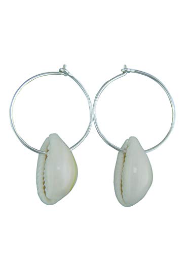 Sicuore Pendientes Aro con Concha Marina Para Mujer - Plata De Ley 925 Incluye Estuche Para Regalo