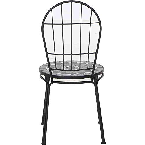 Siena Garden Como Silla apilable, Mate-Negro/Gris Oscuro