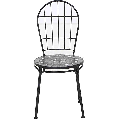 Siena Garden Como Silla apilable, Mate-Negro/Gris Oscuro