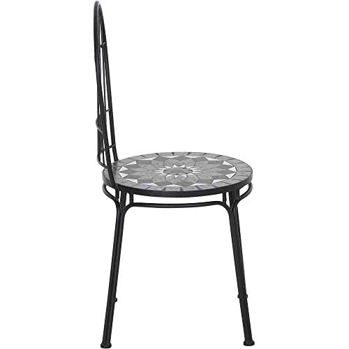 Siena Garden Como Silla apilable, Mate-Negro/Gris Oscuro