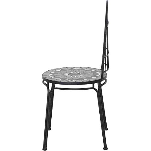 Siena Garden Como Silla apilable, Mate-Negro/Gris Oscuro