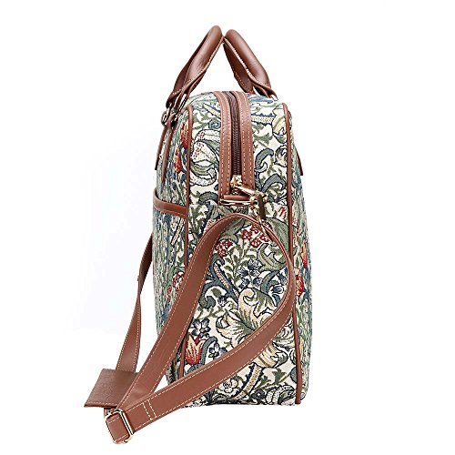 Signare Tapiz Funda portatil 15.6 Pulgadas Funda Ordenador 14 Pulgadas Funda Ordenador maletin portatil con diseño de William Morris (Lirio Dorado)