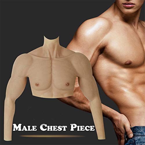 Silicona Realista Vientre Falso Muscle, Reutilizable Vestir de Músculo Fuerte Armas de Simulación Artificial, para Cosplay de Maquillaje de Halloween Props Male