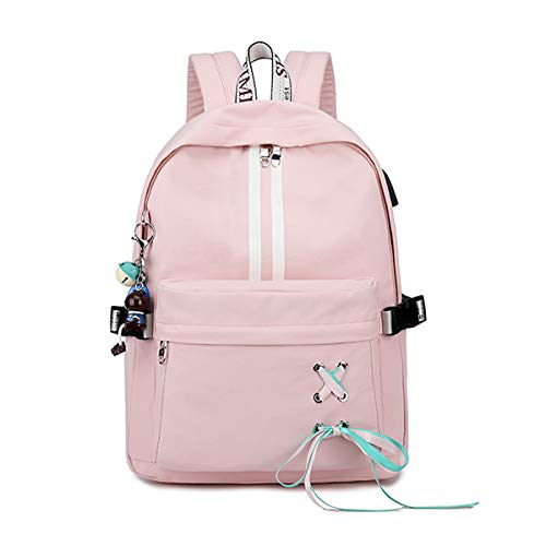 Silver Tulip Mochila para portátil Universidad Hombros Niños Escuela Bolsas de Libros Mochila para niñas (Rosa, Grande con Puerto USB)