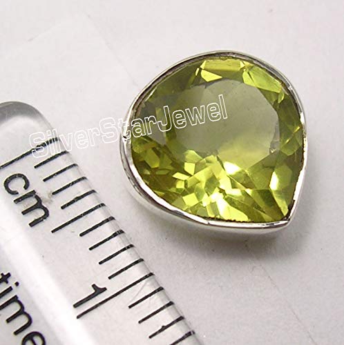 SilverStarJewel 925 Plata esterlina Cuarzo limón tcw 11.2 aretes de Oreja 0.4"Regalo de Mujer