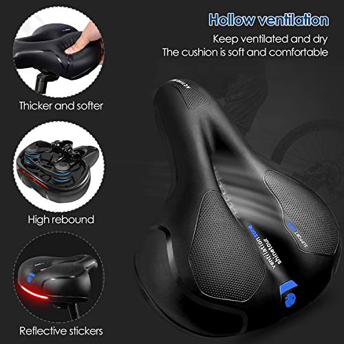 Simpeak Sillín de Bicicleta, Asiento de Bicicleta Sillín de Bici Silla de Bicicleta Cojín cómodo para MTB, Bicicleta de Carretera, montaña, Urbana, Senderismo(3 en 1 Set)