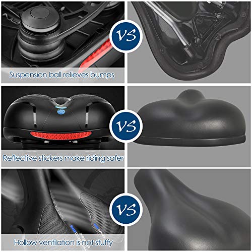 Simpeak Sillín de Bicicleta, Asiento de Bicicleta Sillín de Bici Silla de Bicicleta Cojín cómodo para MTB, Bicicleta de Carretera, montaña, Urbana, Senderismo(3 en 1 Set)