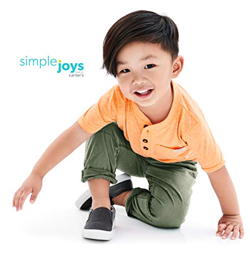 Simple Joys by Carter's playera Henley de manga corta para niños pequeños, paquete de 3 ,Orange, Blue, Red ,US 2T (EU 92-98)