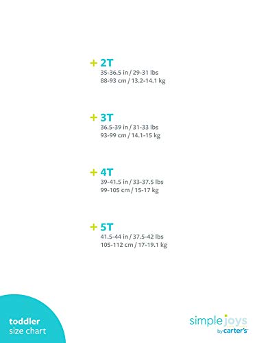 Simple Joys by Carter's playera Henley de manga corta para niños pequeños, paquete de 3 ,Orange, Blue, Red ,US 2T (EU 92-98)