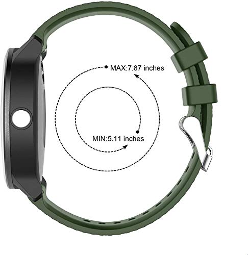 Simpleas Correa de Reloj Recambios Correa Relojes Caucho Compatible con Galaxy Watch 46mm / Gear Live/Gear S3 Classic/Gear S3 Frontier - Silicona Correa Reloj con Hebilla (22mm, Ejercito Verde)