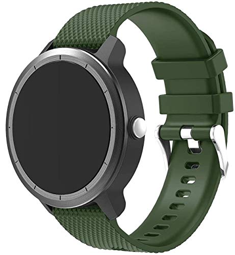 Simpleas Correa de Reloj Recambios Correa Relojes Caucho Compatible con Galaxy Watch 46mm / Gear Live/Gear S3 Classic/Gear S3 Frontier - Silicona Correa Reloj con Hebilla (22mm, Ejercito Verde)