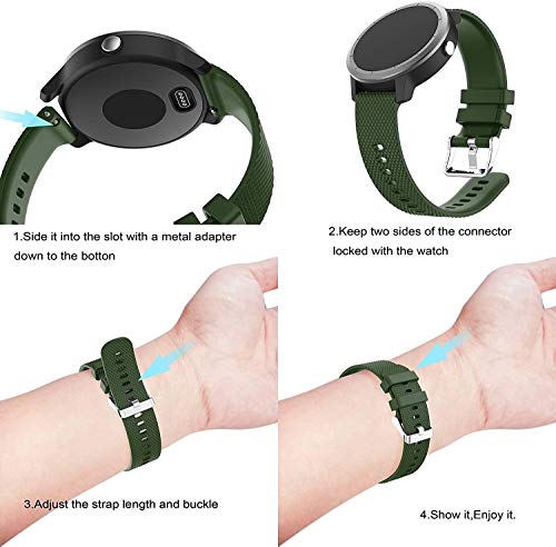 Simpleas Correa de Reloj Recambios Correa Relojes Caucho Compatible con Galaxy Watch 46mm / Gear Live/Gear S3 Classic/Gear S3 Frontier - Silicona Correa Reloj con Hebilla (22mm, Ejercito Verde)