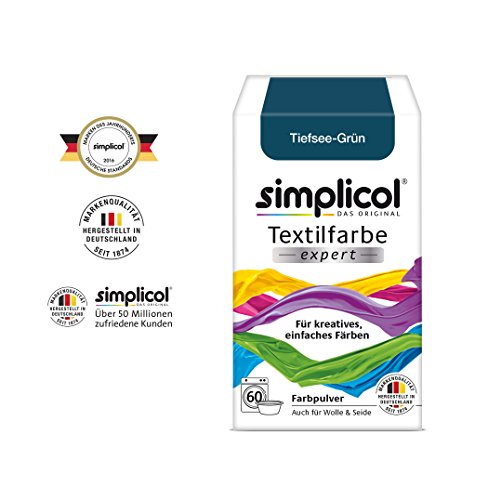 Simplicol Expert Fabric Dye Tinte de Coloración para Textiles: Lavado a Mano o Lavadora - Tiñe y Restaura Sus Telas y Ropa - Verde Profundo