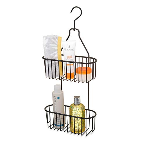 simplywire - Cesta de Ducha Colgante de 2 Niveles - Estante Organizador de baño - Resistente a la corrosión - sin Taladro