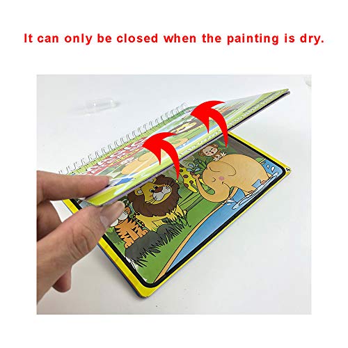 Sipobuy Magic Water Drawing Book Agua Libro para Colorear Doodle con Magic Pen Tablero de Pintura para niños Educación Dibujo Juguete (Vehículo)