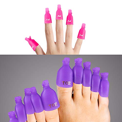 SIQUK Kit de Herramientas para Uñas Removedor Clip de Removedor Almohadillas de Algodón Lima de Uñas Separador de Uñas Cepillo para Uñas Herramientas de Manicura Botella Dispensador Uñas