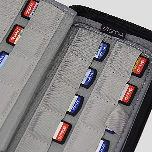 Sisma Estuche de juegos para 80 cartuchos Nintendo Switch PS Vita o Tarjetas SD - Funda cartuchos juego - color marrón